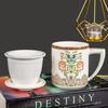Tanghui Bone China Tea Infuser Mug with Lid and Handle