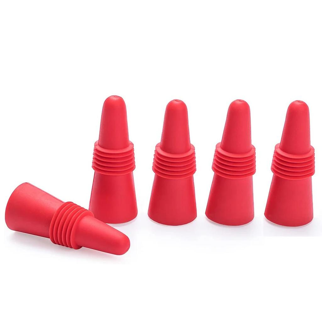Silicone Wine Bottle Stopper Set Whisky Accessories Leak Proof Beer Champagne Cap Closer Wine Cork Plugs Lids Kitchen Bars Tools
