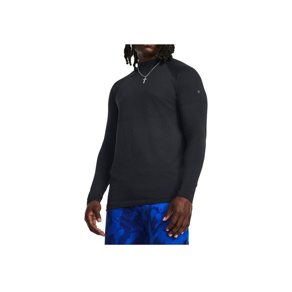Under Armour Solid Color Casual Brand Logo Print Long Sleeve T-Shirt Men Tops Black 1379283-001