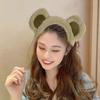 Yousheng Girl Bear Ears Decor Headband Cartoon Plush Hair Hoop Makeup Washing Face Halloween Cosplay Headband