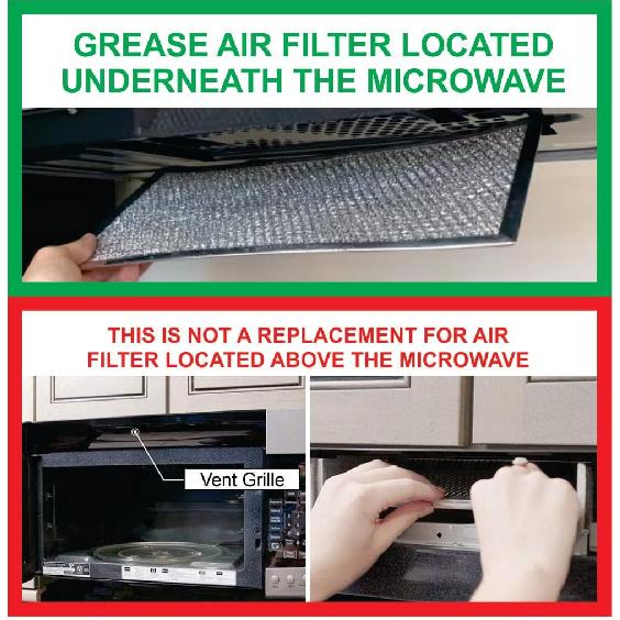 MacMaxe Microwave Grease Filter Compatible with Samsung Model Numbers ME18H704SFS, ME18H704SFS/A2, ME18H704SFS/AA, ME18H704SFS/AC - 2 Pack
