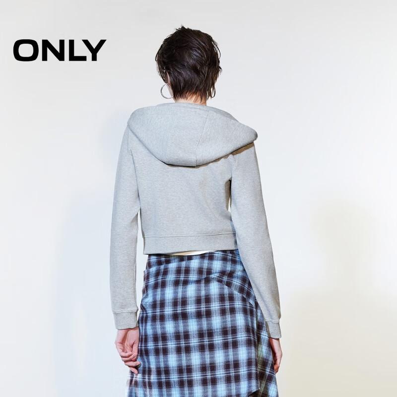 ONLY Women's Spring 2026 Cropped 3D Print Two-Way Zip Hooded Sweatshirt