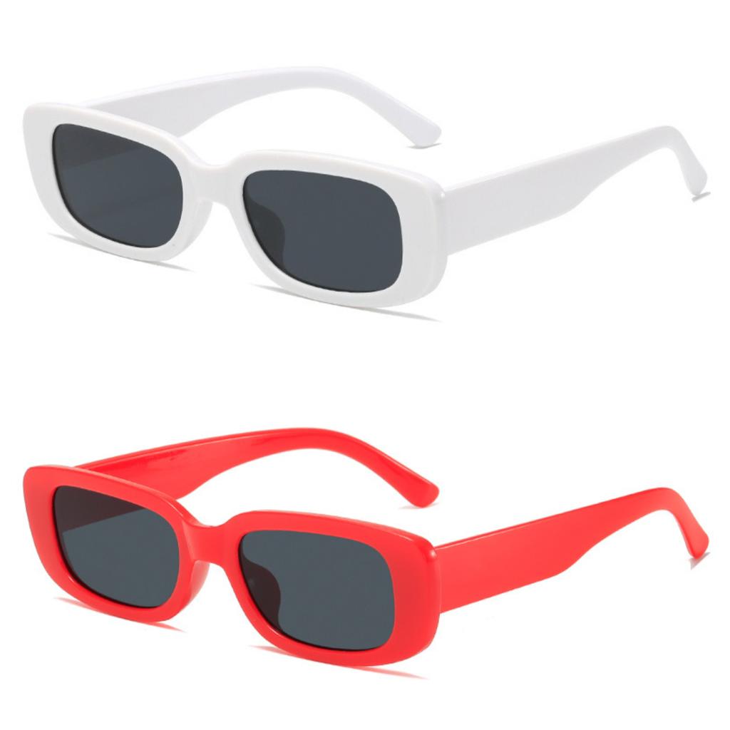 2 Stück Kleine Rechteckige Sonnenbrillen Damen Designer Vintage Sonnenbrillen Damen Klassische Brillen Schwarz Quadratisch Oculos UV400 Brillen