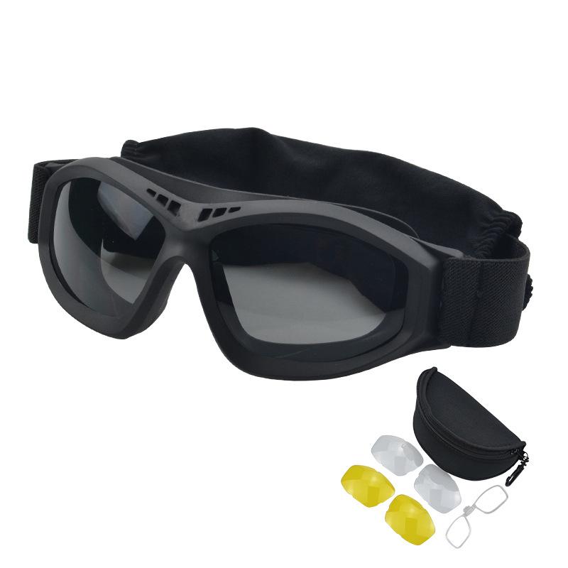 New anti-impact military goggles, anti-splash tactical shooting glasses, outdoor dustproof and UV protection чёрный