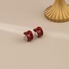 Boucle d'oreille rouge délicate, simple et tendance, clip d'oreille anti-moustique, sans trous d'oreille