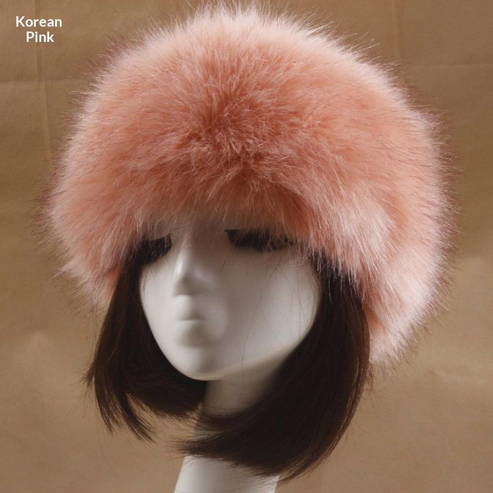 

Women s Hat Faux Fox Fur Headband Hat Autumn and Winter Warm Headband Hat Plush Open Top Hat