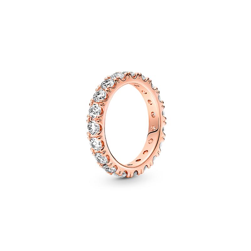 Pandora Sparkling Rows of Gemstones Eternity Ring Women’s Rose Gold 180050C01 золотой