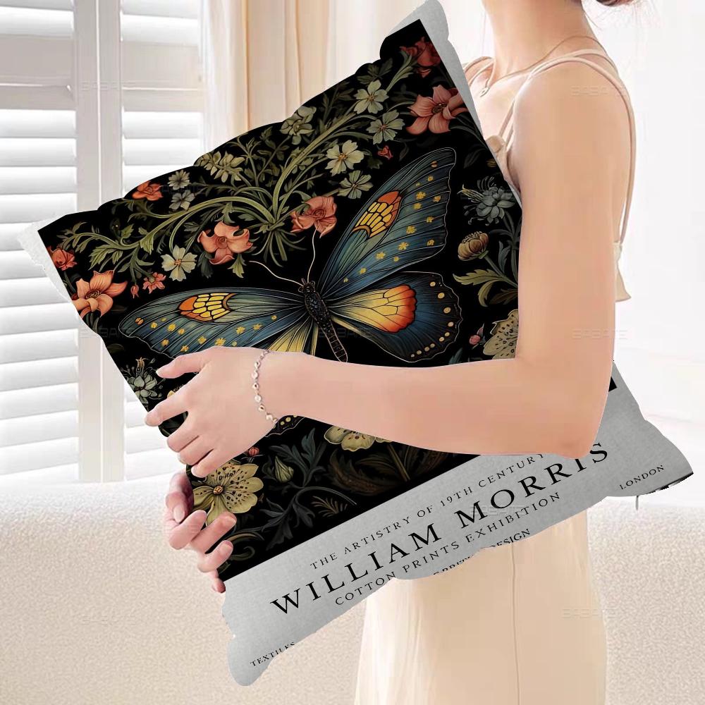 Neutral William Morris Pillow Gift Home Office Decoration Bedroom Sofa Car Cushion Cover Case 45x45
