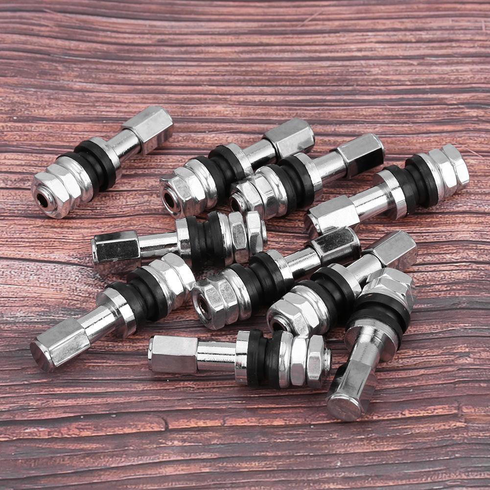 10pcs TR43E Tyre Valve Stems Tubeless Tire Valves Metal Replacement Stems with Thrd End for Motorcycles Cars Trucks