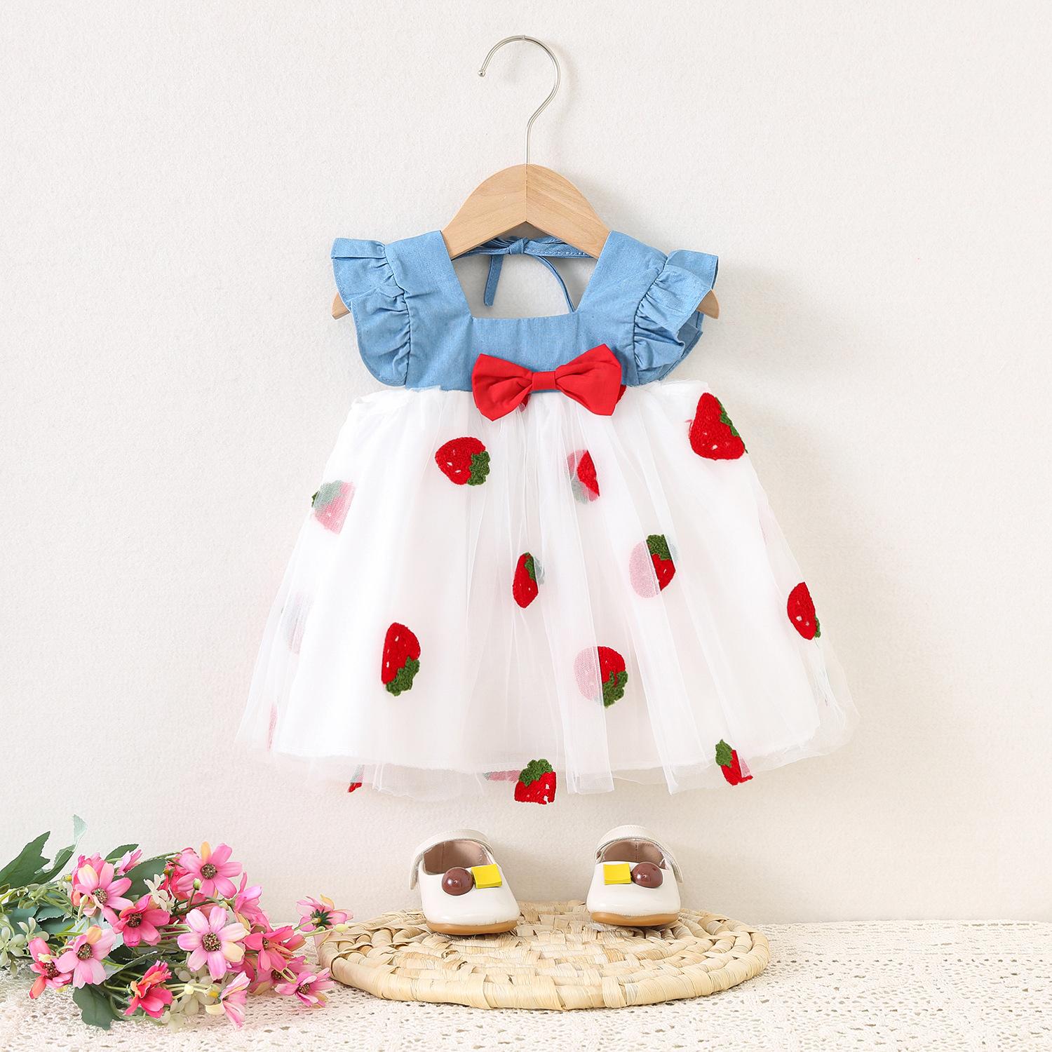Baby Girl Dress Summer Cherry Mesh Girl s Dress Cute Beach Baby Dress Baby Girl Clothes 73