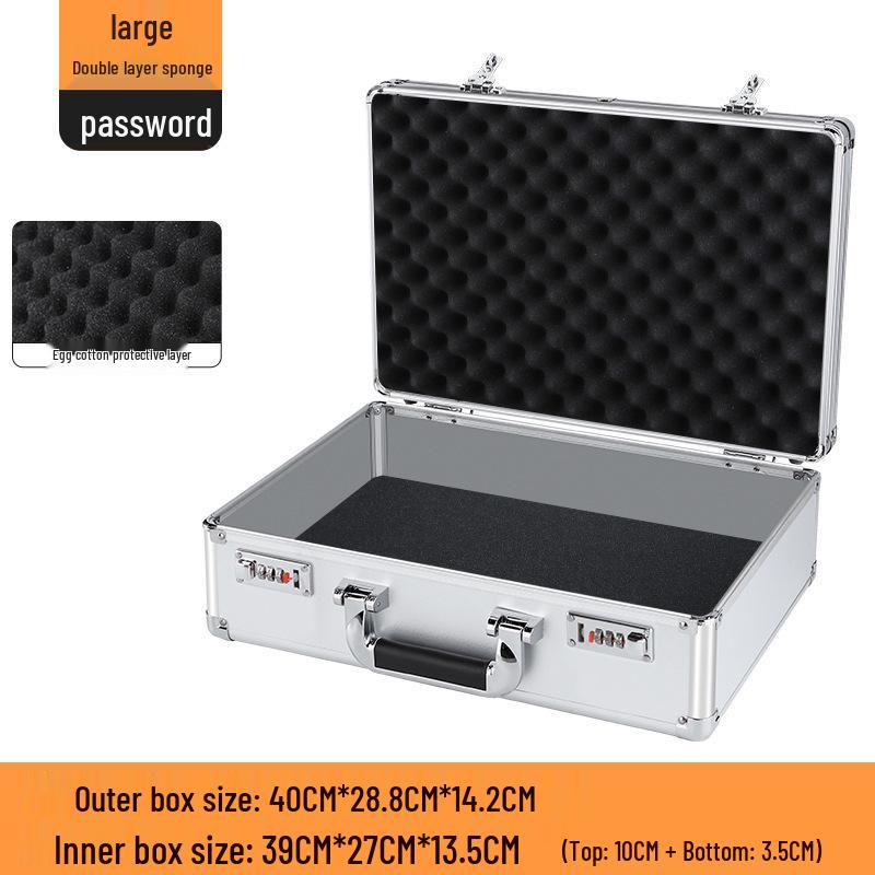 Aluminum Alloy Password Briefcase for Document and Tool Storage