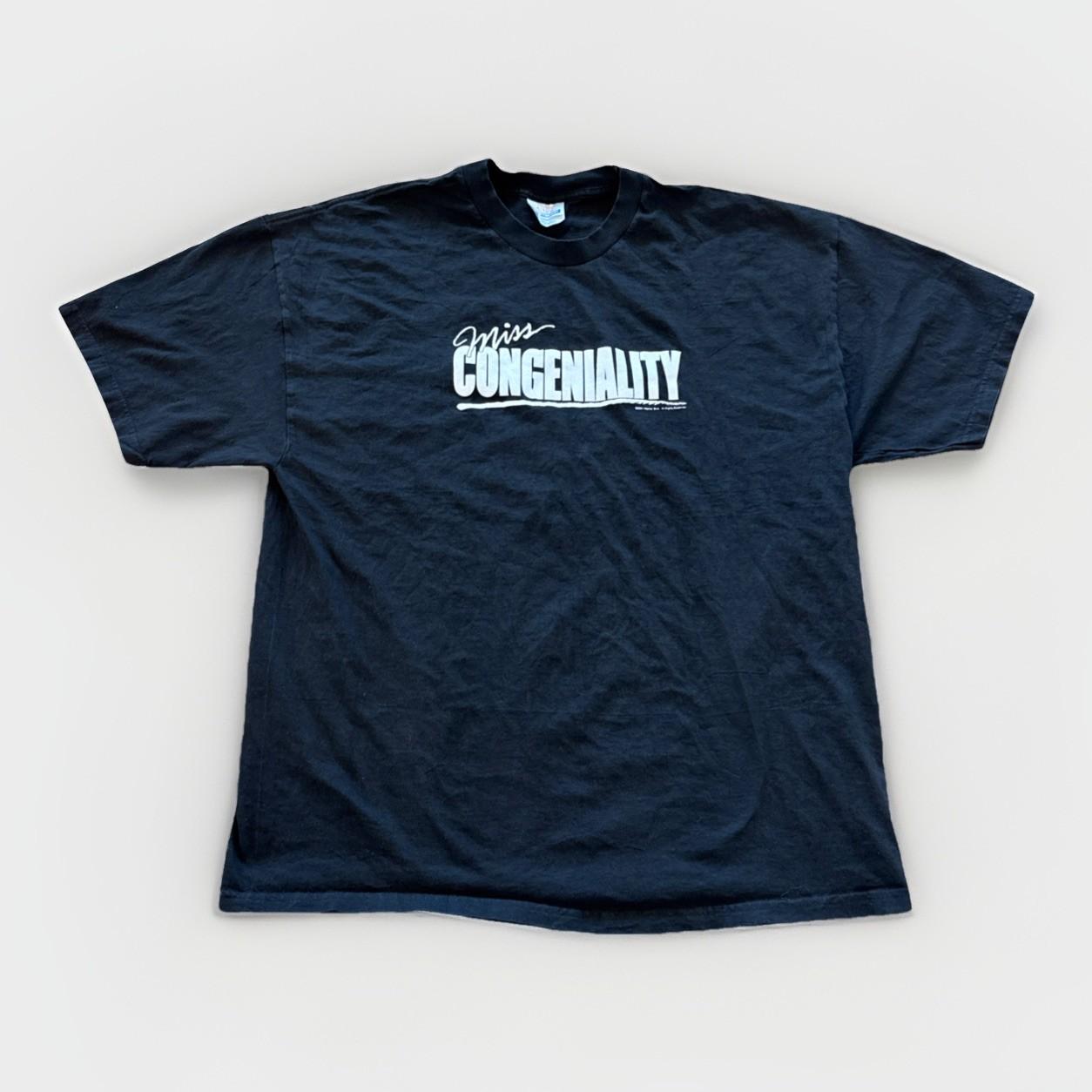 Vintage Miss Congeniality Shirt Mens XL Black Cotton Movie Promo Tee Y2k S