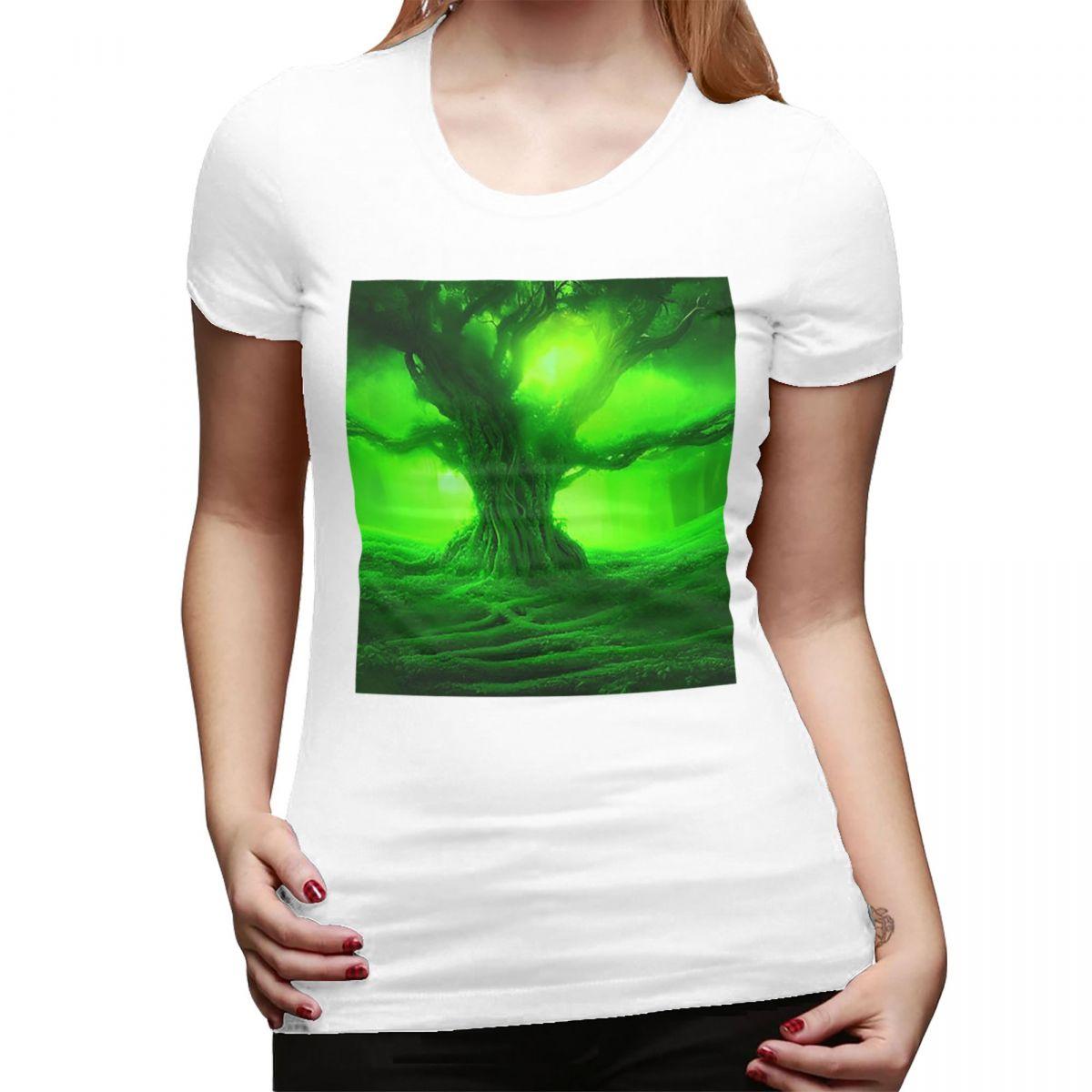 

Magic Green Tree TShirt for Women Crew Neck Streetwear T Shirts Womens Tees Short Summer Clothes Tops S