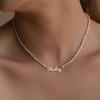 EManco Stainless Steel English Necklace Women's Freshwater Pearls Diy Letter Collarbone Chain Factory Direct