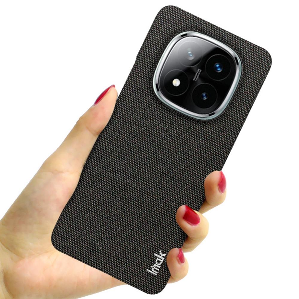 IMAK Série Ruiyi pro Xiaomi Redmi Note 14 Pro+ 5G Pouzdro Textilní Textura Kůže+PC Zadní Kryt Telefonu