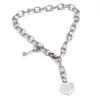 Bracciale da donna con conchiglia a forma di cuore in acciaio al titanio europeo e americano