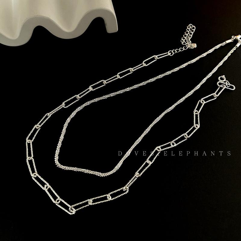 Sparkling necklace female Korean version Internet celebrity design temperament simple collarbone chain accessories