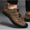 Leather Sandals Men's 2025 Summer New Casual Hollow Leather Sandals Soft Sole Driving Hole Men's Shoes