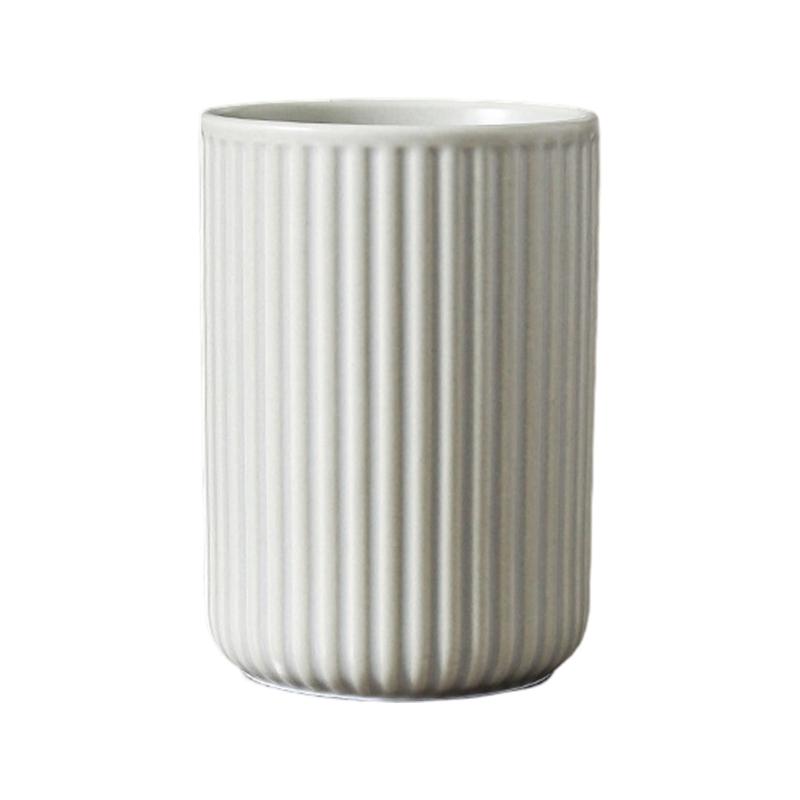Textured Ceramic Bathroom Cup for Toothbrush Storage Daily Rinsing and Sink Counter Organization for Dorm Bathroom Use