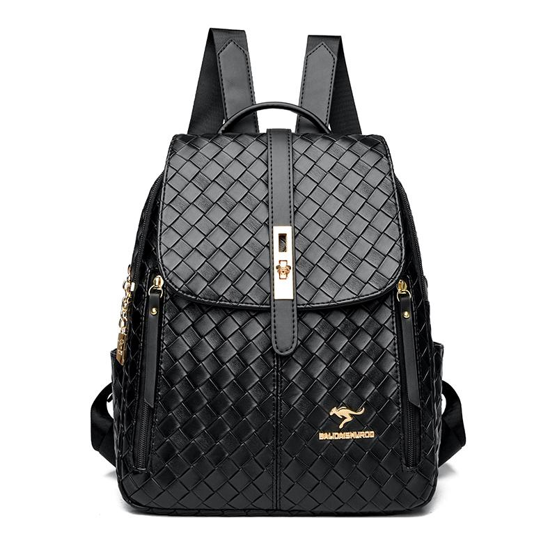 Vintage leather backpacks for women large capacity shopping backpack