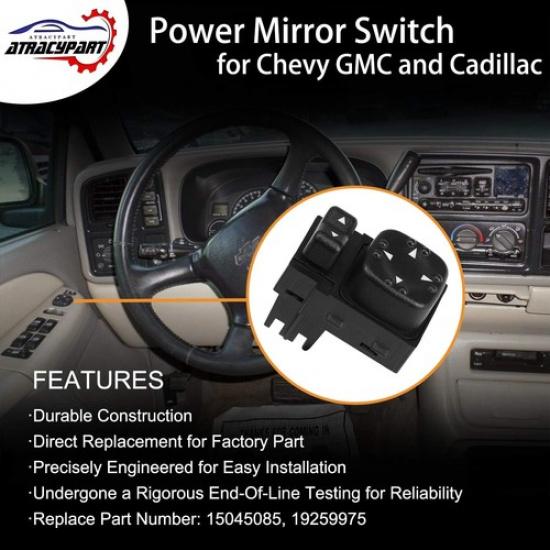 Power Mirror Switch Front Driver Side - Compatible with 2000 2001 2002 Silverado