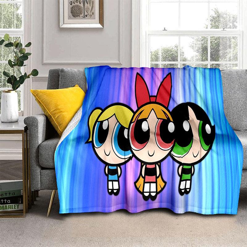 Cute P-Powerpuff Girl Cartoon Blanket,Soft Throw Blanket for Home Bedroom Bed Sofa Picnic Travel Office Rest Cover Blanket Kids