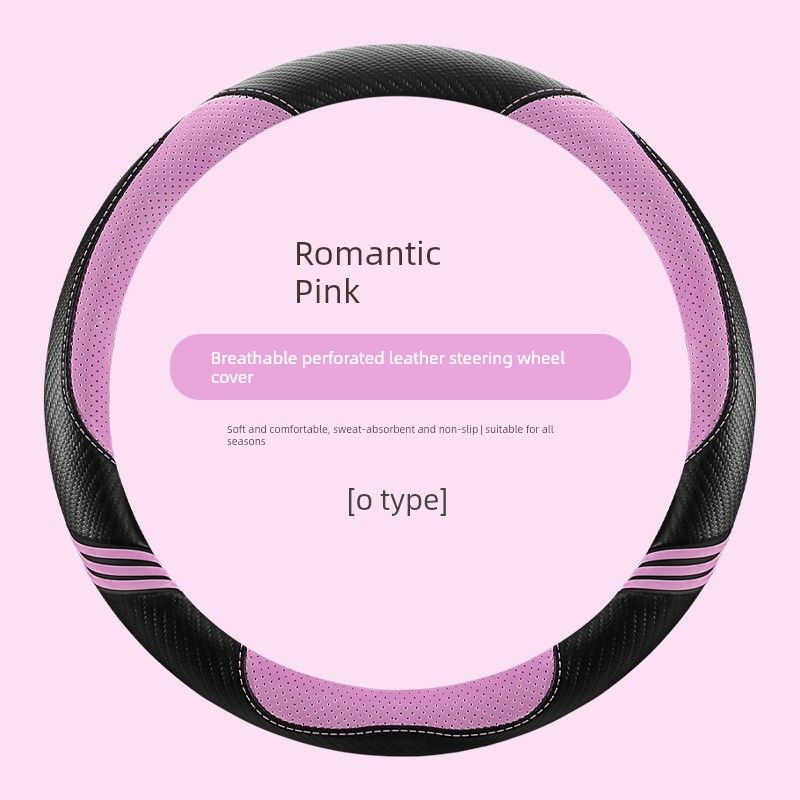 

Girls Car Steering Wheel Cover, Universal for All Seasons, Leather Handlebar Cover, Cute Cartoon, Wear-Resistant, Breathable, Non-Slip, Goddess Style Romantic Pink|38cm Round