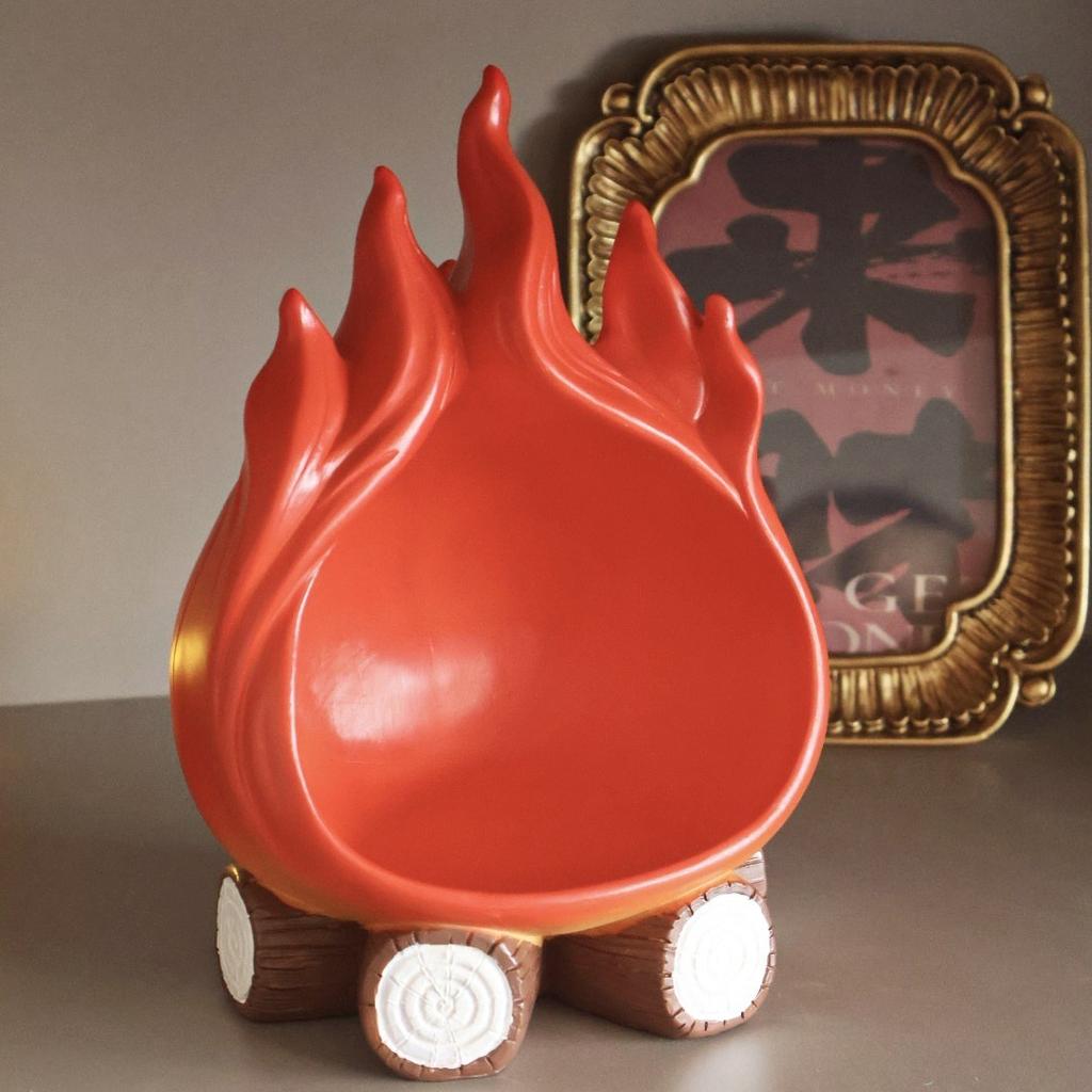 Fun cartoon firewood flame key tray storage box home decoration crafts suitable for home, indoor and outdoor use blessing gifts