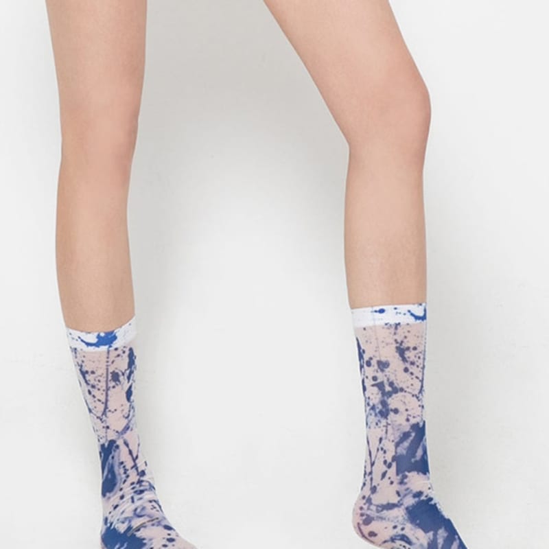 Romantic Tiger Freestyle Blue Crew Stockings