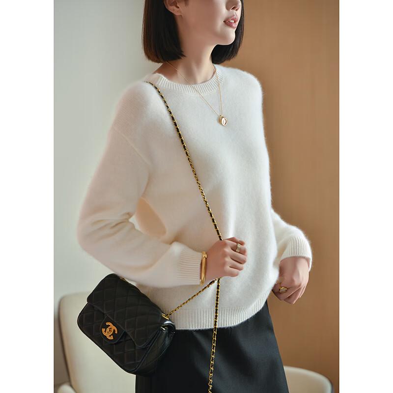 Fanzhen Women's 100% Wool Thickened Loose Sweater