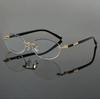 New European American Frameless Cut Edge Oval Sunglasses Hip Hop Fashion Eyewear