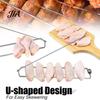Stainless Steel Meat Fork Chicken Wing Grill Skewers, Barbecue Wings Fork, Heat Backyard Bbq Party Supplies Resistant Clamping Utensil for Camping And