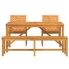 Garden Dining Set 4 pcs Brown Solid Acacia Wood