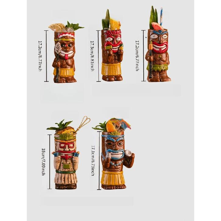 Hawaii Tiki Cuptiki Mug Creative Cocktail Glass Ceramic Cup Bar Liquor Glass Special Cup Ornaments