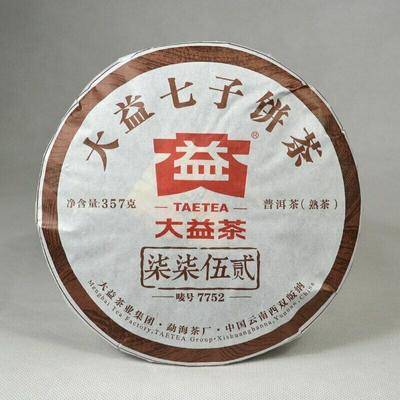 2016 Yunnan Menghai Dayi 7752 1601 Shu Pu Er Pu'er Çayı 357g Olgun Puer Çay Kek