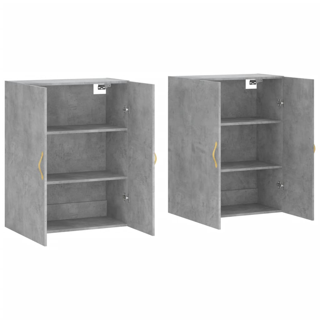 Wall Cabinets 2 pcs Concrete Grey 69.5 x 34 x 90 cm