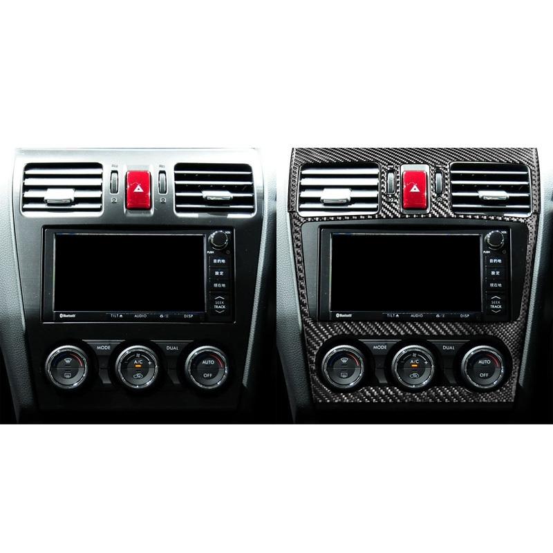 Carbon Fiber Air Vent CD Raido Panel Car Interior Accessories Cover Sticker For Subaru Impreza 2012—2016 XV Crosstrek 2013—2017