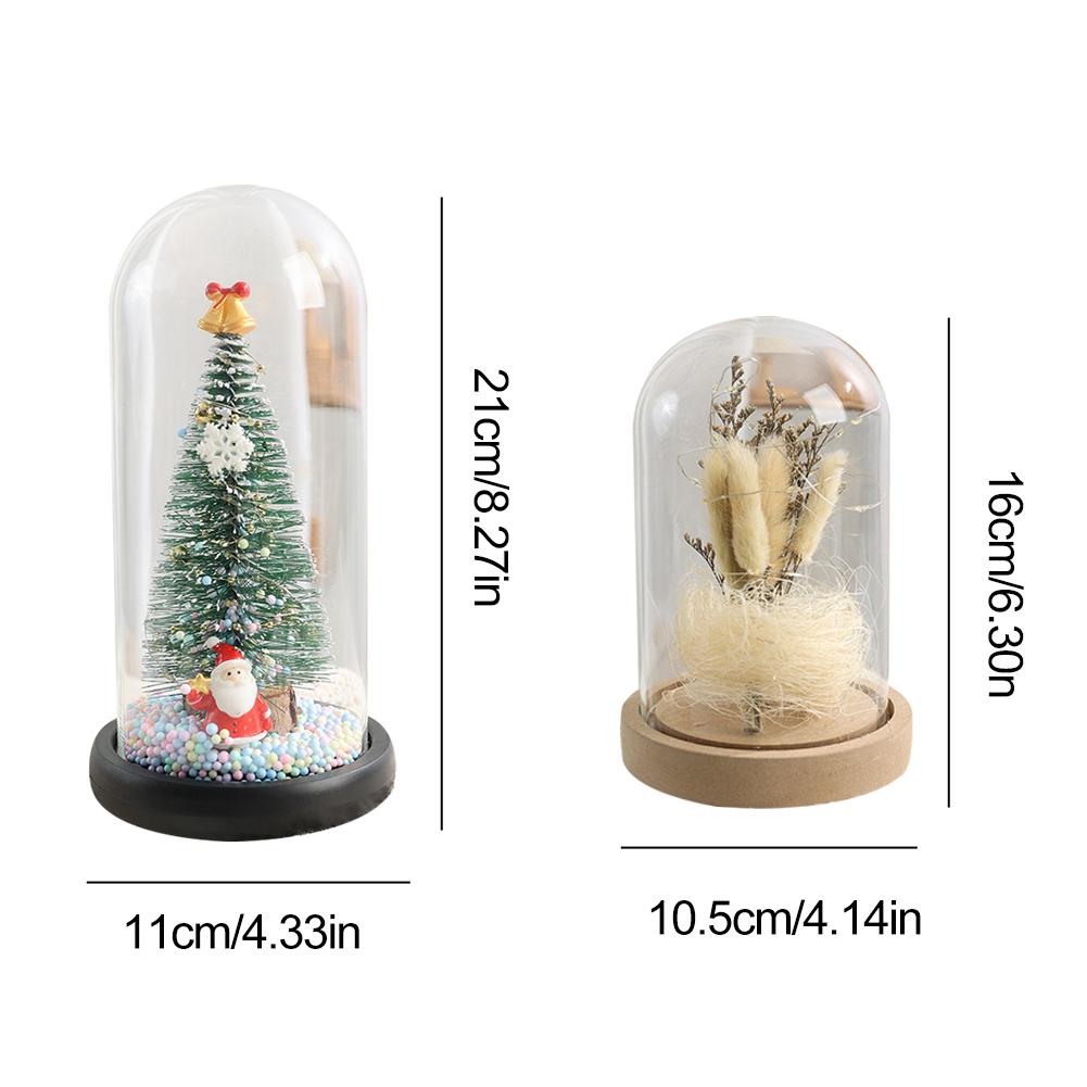 LED Christmas Tree Desktop Decoration Luminous Glass Cover Mini Night Light Desktop Ornament Creative Christmas Gift