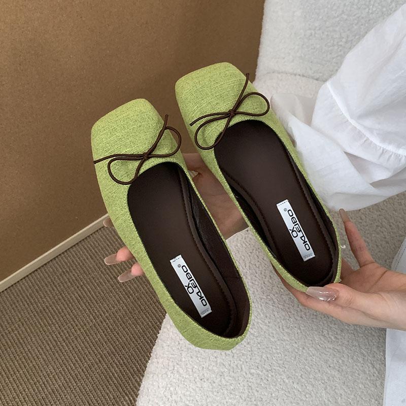 Fashion 2025 New Fashion Butterfly-Knot Ladies Flats With Shoes Soft Female Shallow Footwear Square Toe Women Ballet Flats Shoes