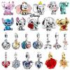 925 Silver Minnie Stitch Sully Flying Elephant Beaded Charms, Fits 3mm Bracelet Necklace, Womens DIY Jewelry Gifts