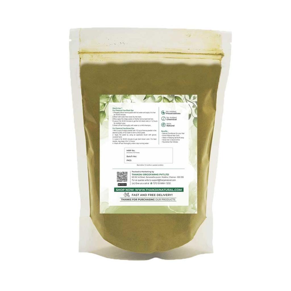 Thanjai Natural Indigo Powder (Indigofera Tinctoria) 500gm for Natural Hair Color, Hair Care & Hair Growth - 100% Pure and Natural Homemade Product