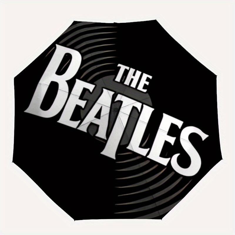 

1 шт. Музыкальная зонт-трость Beatles с автооткрытием/закрытием, 8 ребер, железный каркас, компактный складной, милый, всесезонный, портативный, для путешествий, поездок на работу