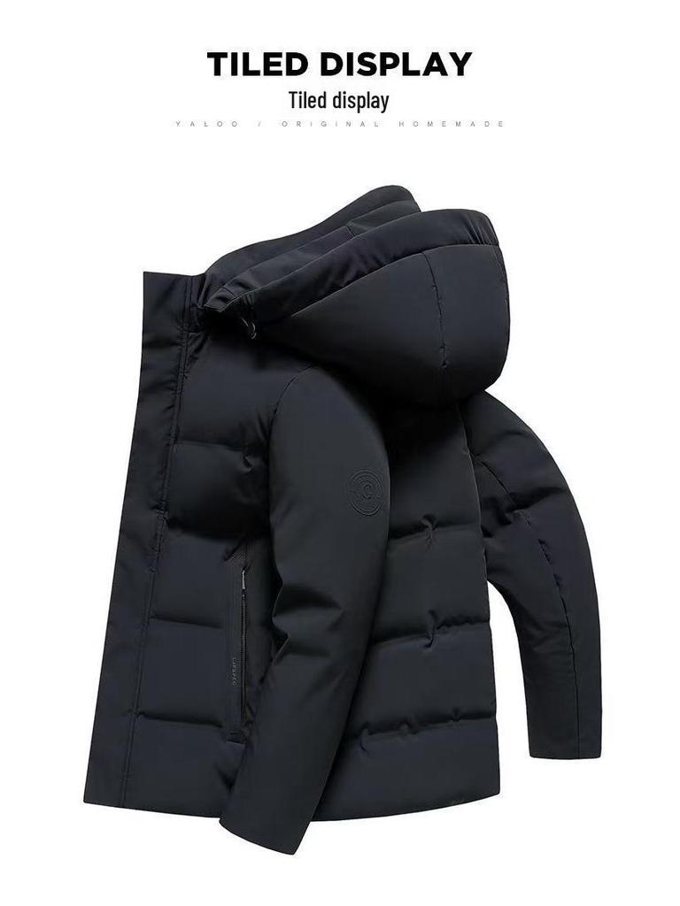 Men's 2025 Winter Thick Duck Down Hooded Jacket for Cold Protection