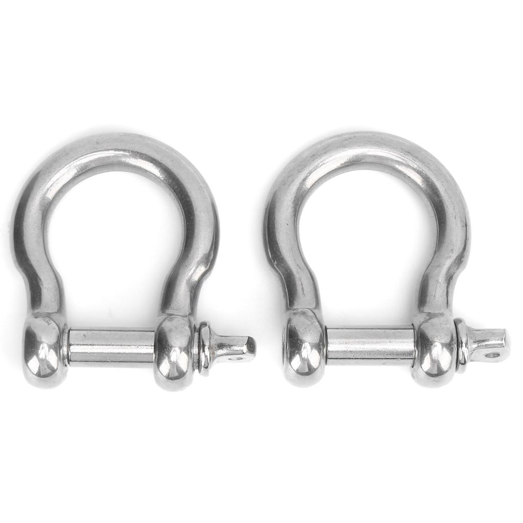2pcs Bow Shackle Stainless Steel Anti Corrosion D Ring Anchor for Camping Hiking Outdoor Sports(M18 950kg Load )