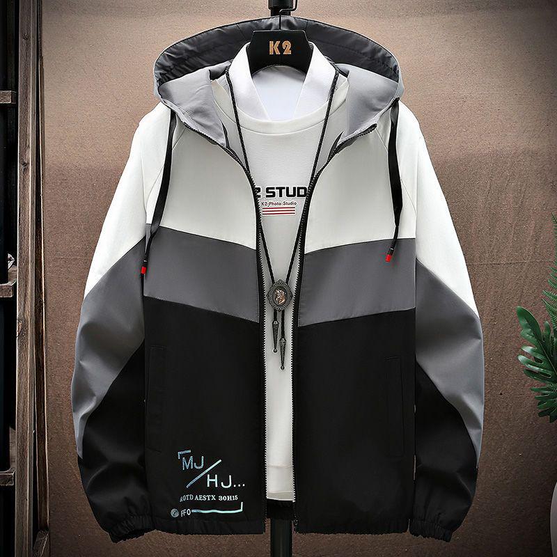 Pánská trendy pracovní bunda s kapucí v korejském stylu pro teenagery