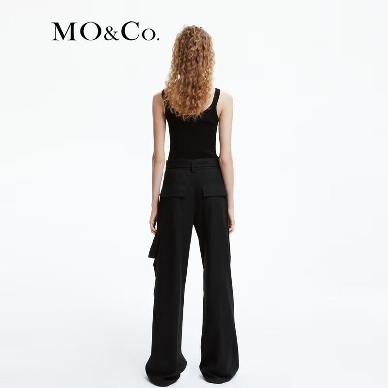 MO&Co. Ribbed Letter Embroidery Strap Vest