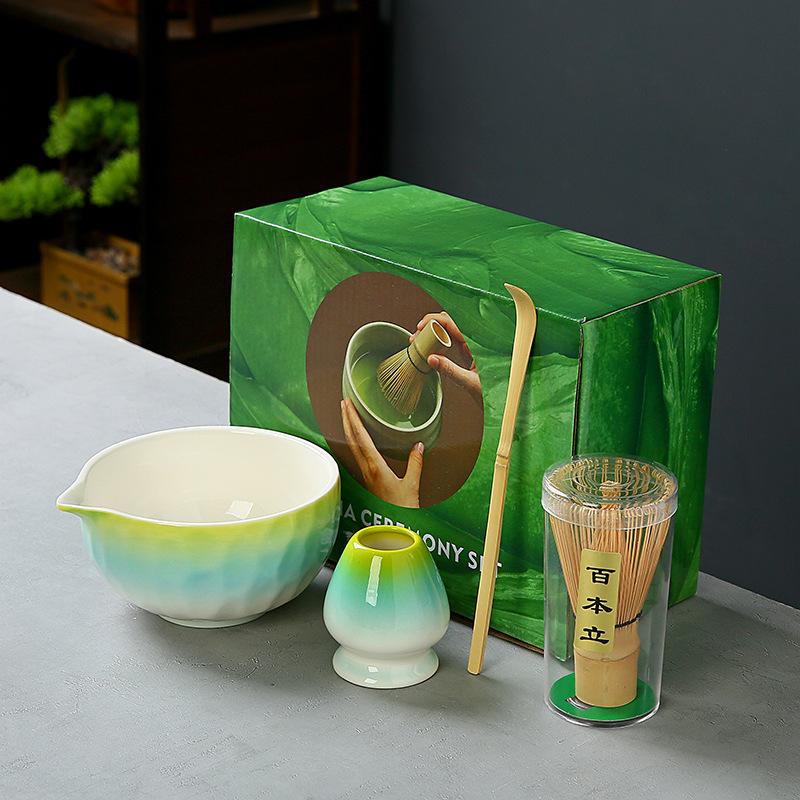 Matcha Whisk Set for Beginners Elegant Bamboo Wood Japanese Matcha Tea Making Kit with Whisk Holder Scoop Sifter