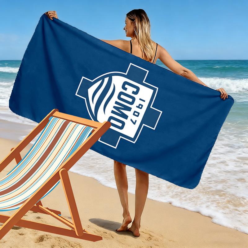 Como 2D Flat Print Beach Towel, Large Soft Quick Dry Towel for Beach Camping Swimming