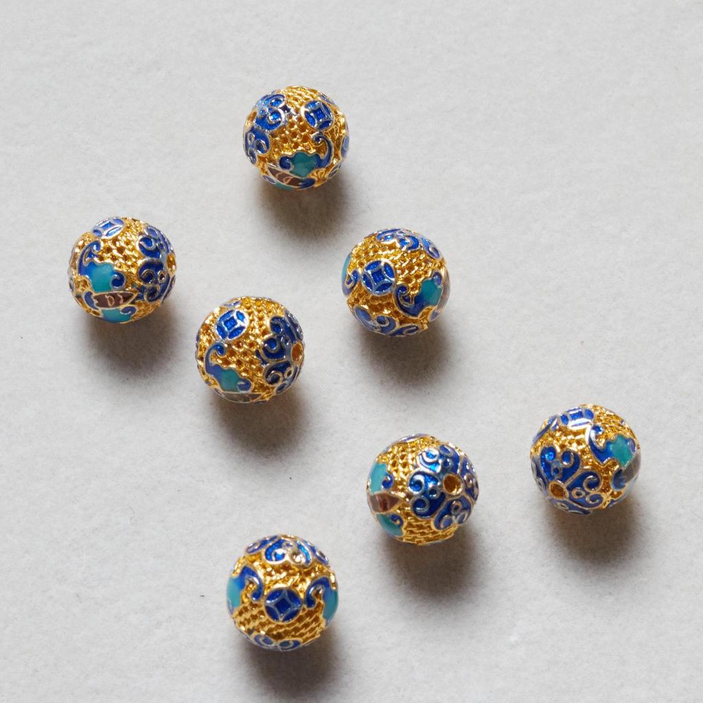 Copper Gold-Plated Cloisonné Spacer Beads for DIY Jewelry & Bracelets