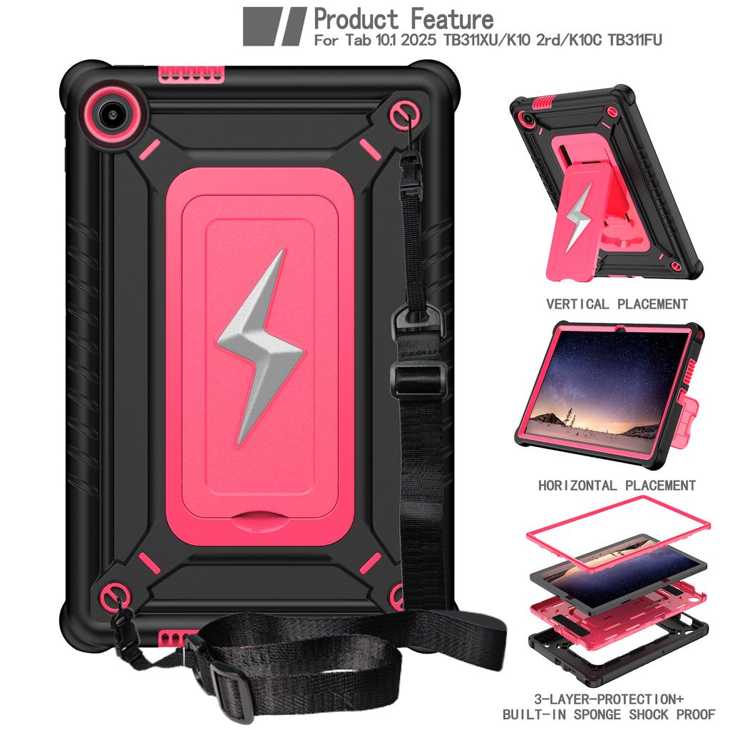 Heavy Duty Stand Case Universal for Lenovo Tab 10.1 2025 K10C Model TB311XU TB311FU ZAEH0019IN ZAEH0180IN ZAEJ0054IN Armor Cover